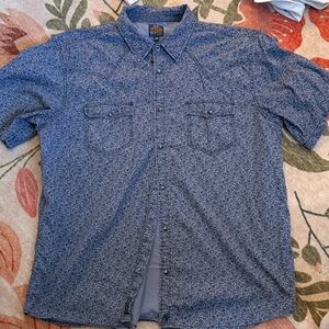 Moonshine spirits Blue Patterned Button-Down Shirt